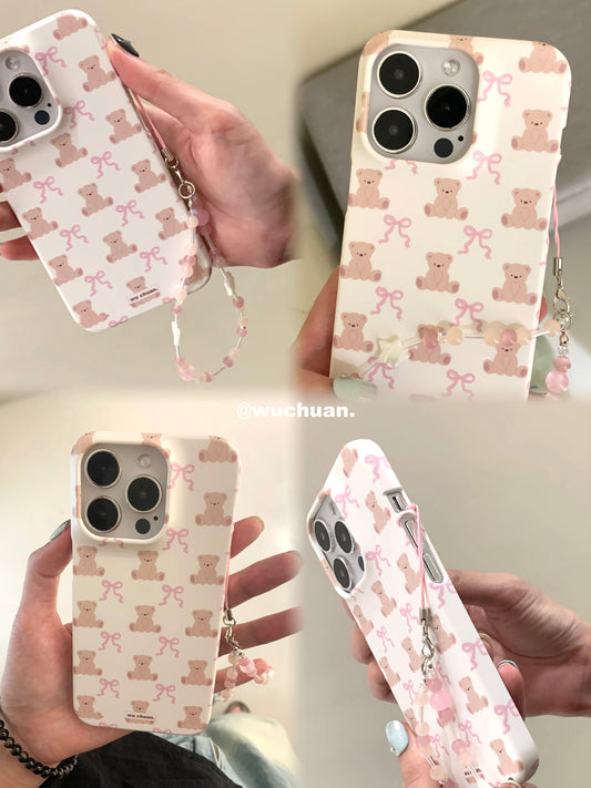 Bow Bear Printed Double Layer Phone Case
