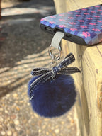 Bow Pompom Phone Charm