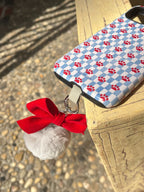 Bow Pompom Phone Charm