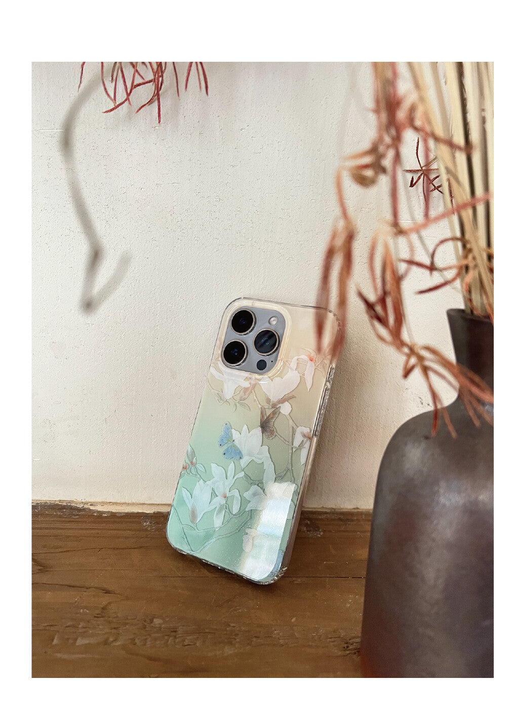 Butterfly and Magnolia Phone Case | iPhone Case | Three Fleas