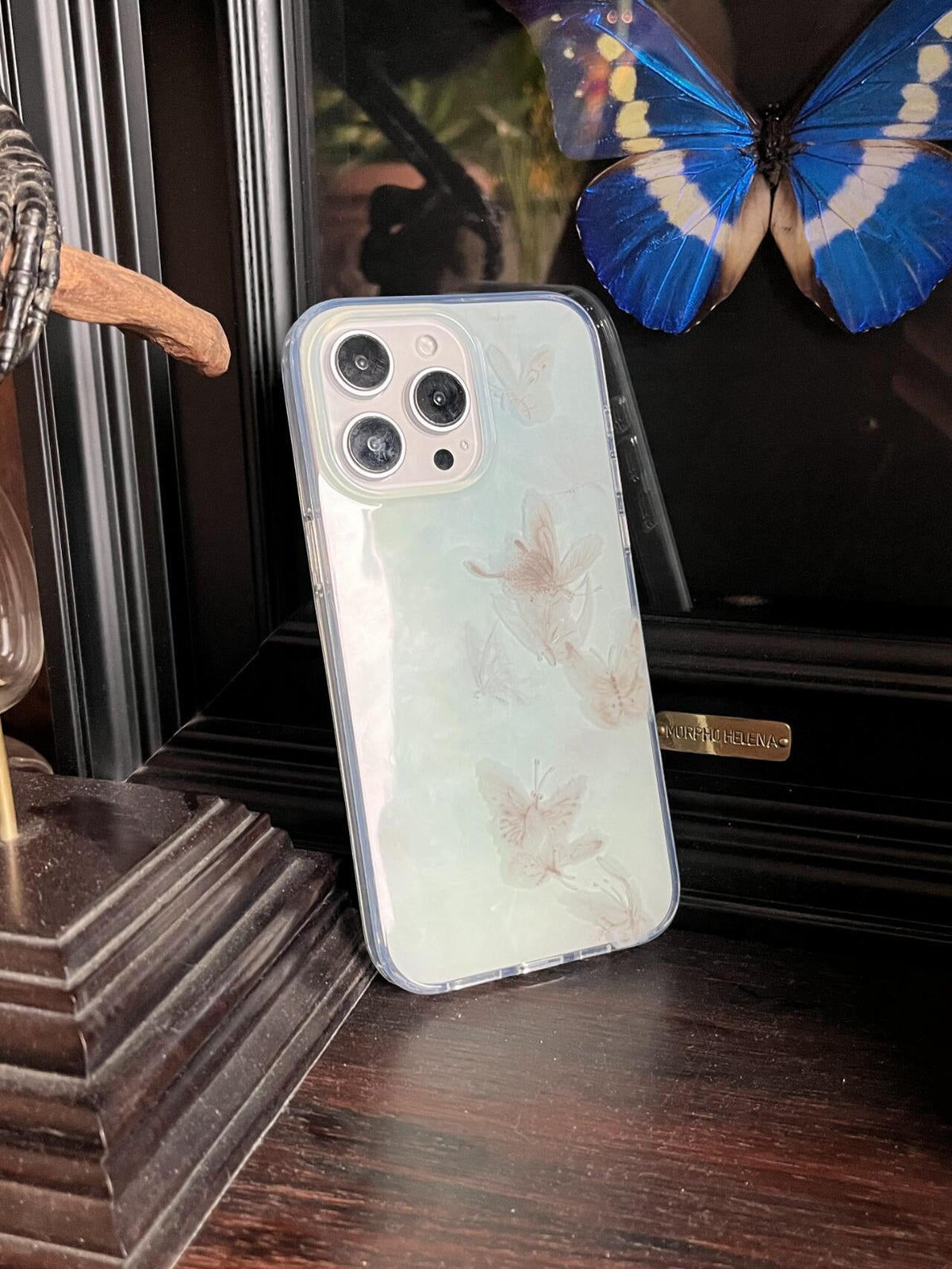 「Chinoiserie」Blue Butterfly Phone Case | iPhone Case | Three Fleas