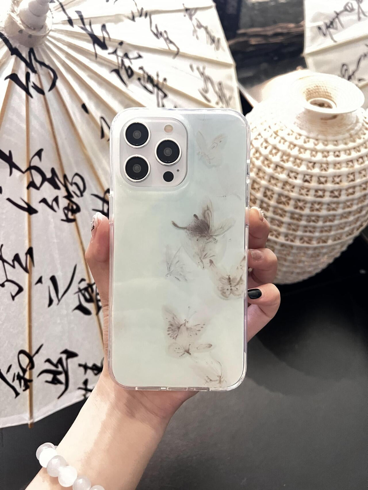 「Chinoiserie」Blue Butterfly Phone Case | iPhone Case | Three Fleas