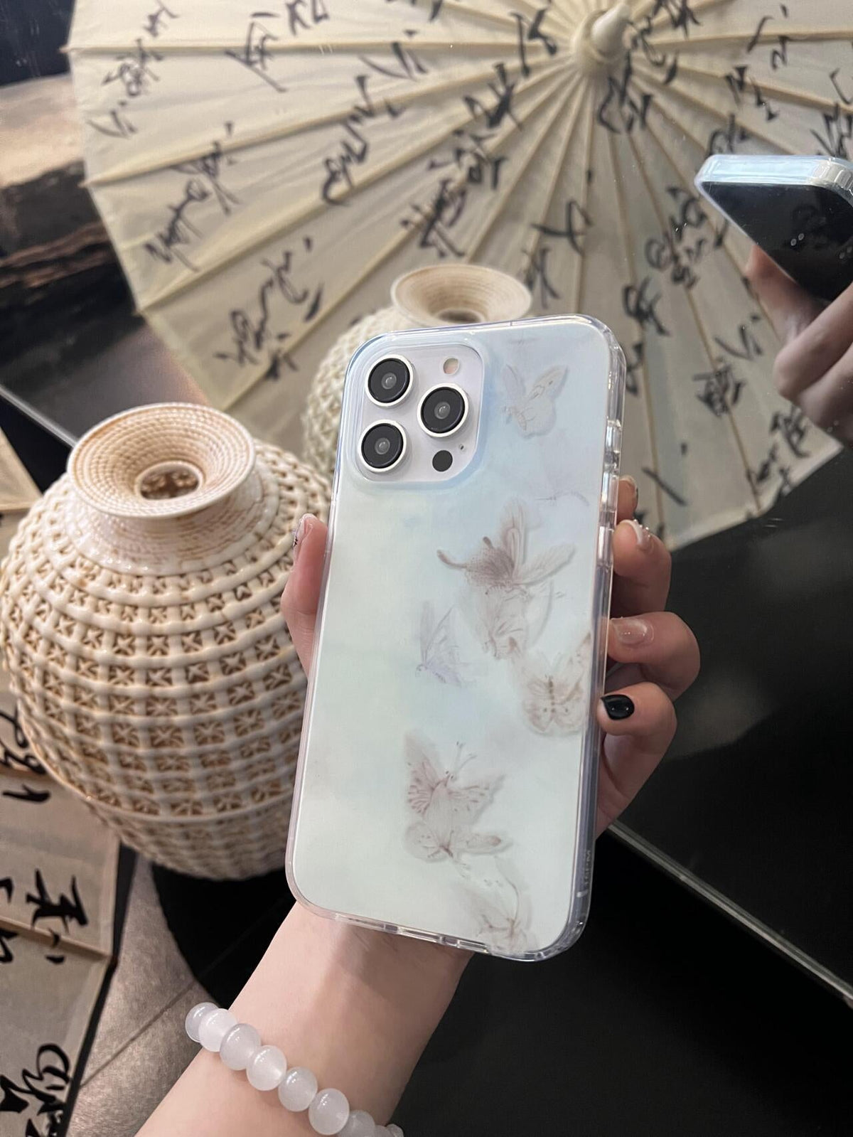 「Chinoiserie」Blue Butterfly Phone Case | iPhone Case | Three Fleas