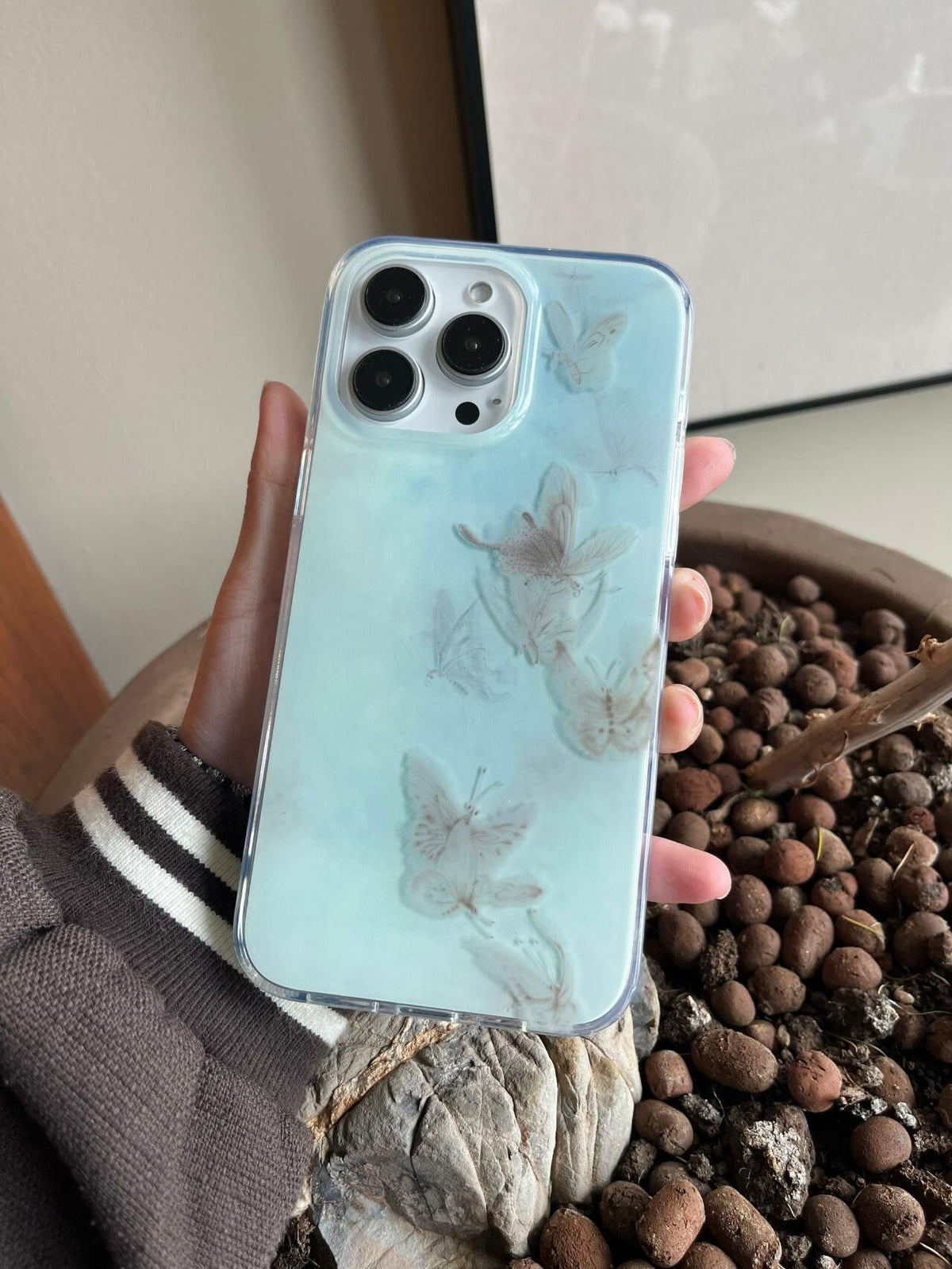 「Chinoiserie」Blue Butterfly Phone Case | iPhone Case | Three Fleas