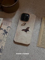「Chinoiserie」Brown Butterfly Phone Case-NS