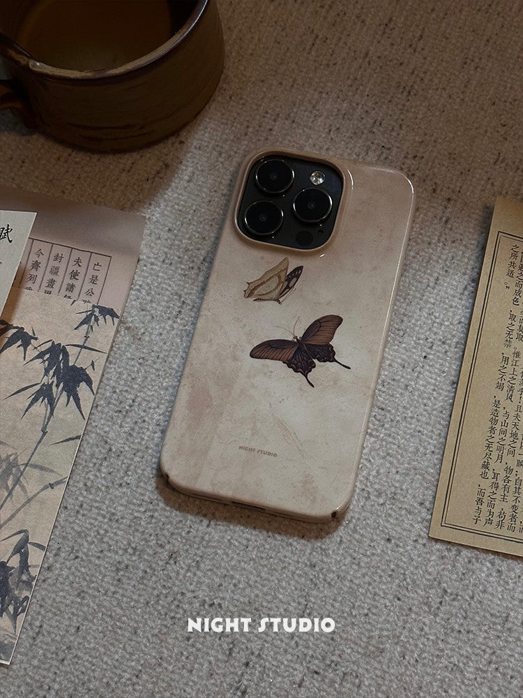 「Chinoiserie」Brown Butterfly Phone Case-NS