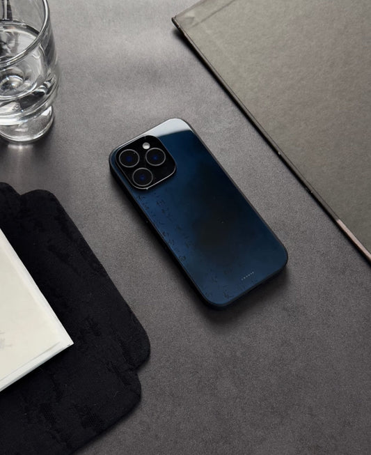 「Chinoiserie」Deep Blue Calligraphy Phone Case