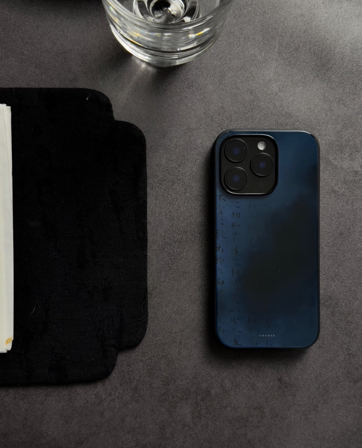 「Chinoiserie」Deep Blue Calligraphy Phone Case