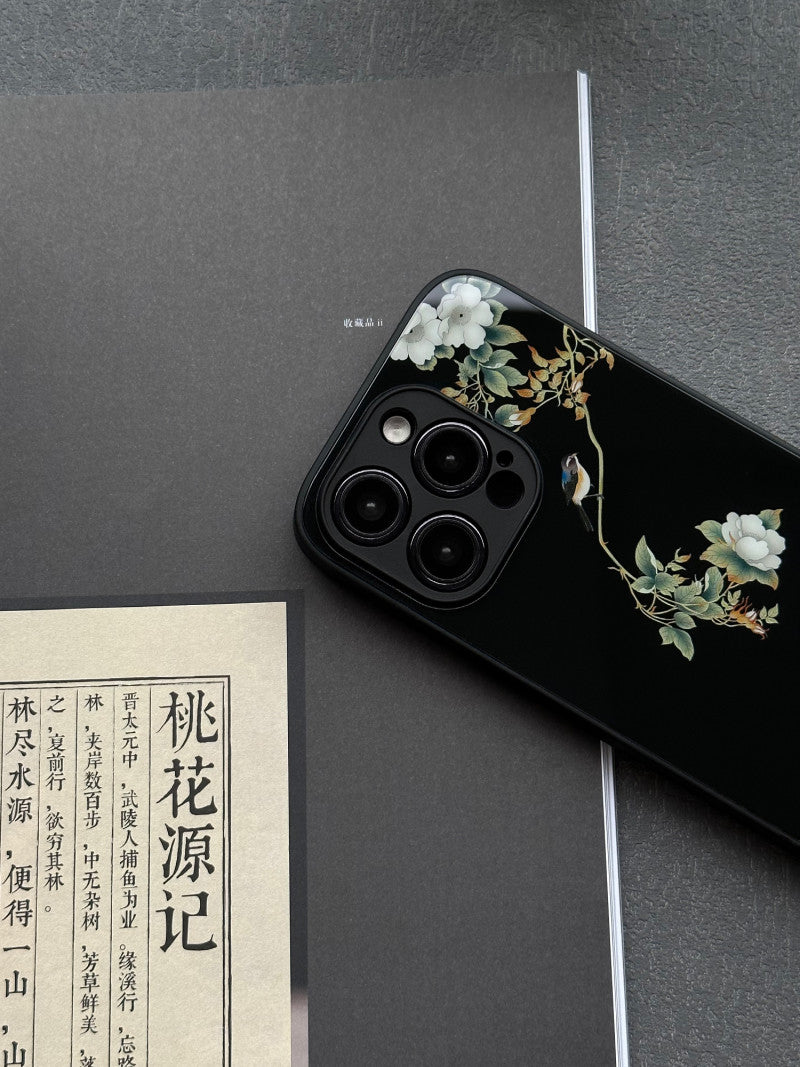「Chinoiserie」Flowers and Birds Printed Phone Case | iPhone Case | Three Fleas