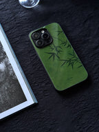 「Chinoiserie」Green Bamboo Traditional Chinese Painting Phone Case | iPhone Case | Three Fleas
