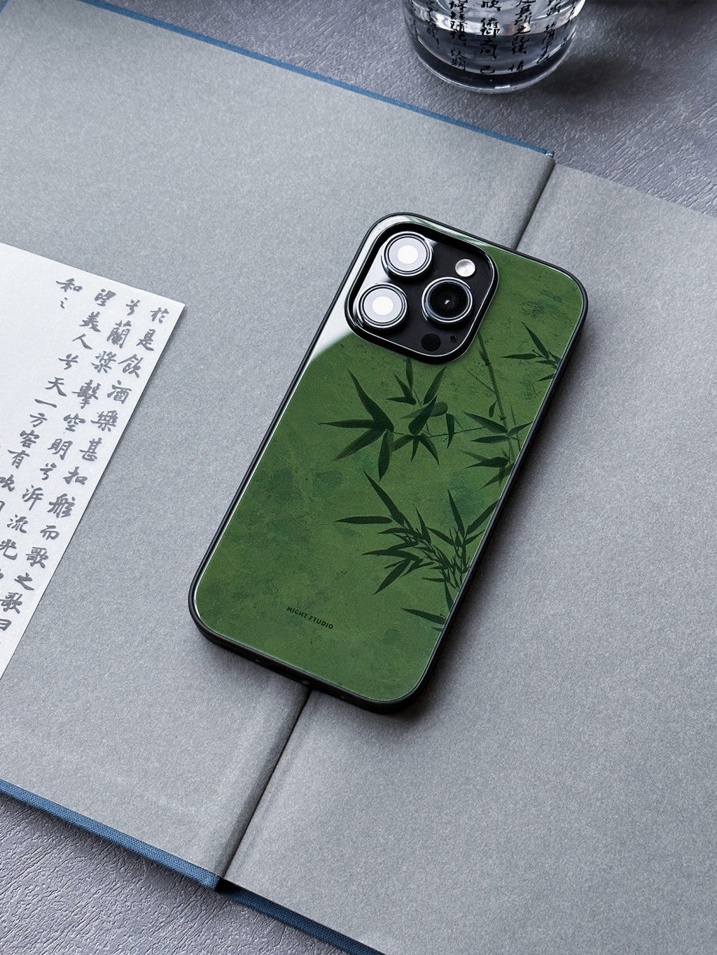 「Chinoiserie」Green Bamboo Traditional Chinese Painting Phone Case | iPhone Case | Three Fleas