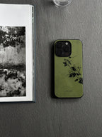 「Chinoiserie」Green Flower Branch Traditional Chinese Painting Phone Case | iPhone Case | Three Fleas