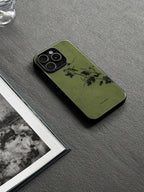 「Chinoiserie」Green Flower Branch Traditional Chinese Painting Phone Case | iPhone Case | Three Fleas