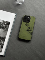「Chinoiserie」Green Flower Branch Traditional Chinese Painting Phone Case | iPhone Case | Three Fleas