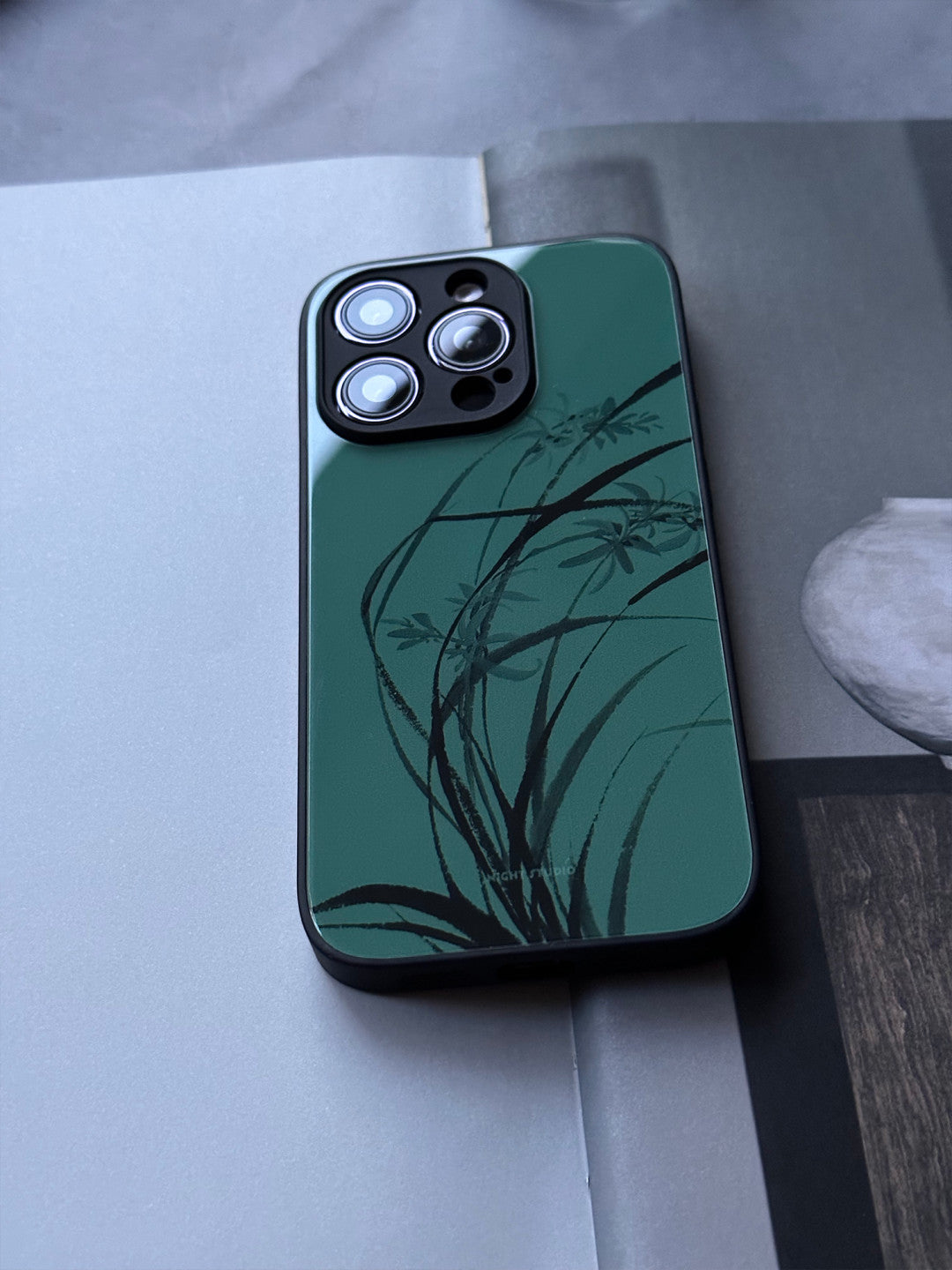 「Chinoiserie」Orchid Grass Chinese Traditional Painting Phone Case | iPhone Case | Three Fleas