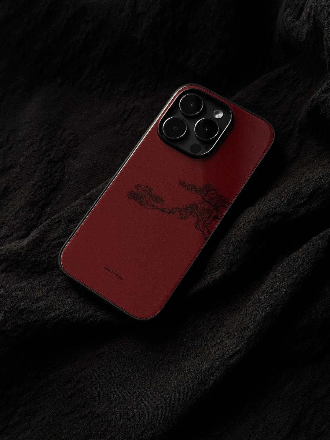 「Chinoiserie」Red Pine Printed Phone Case | iPhone Case | Three Fleas