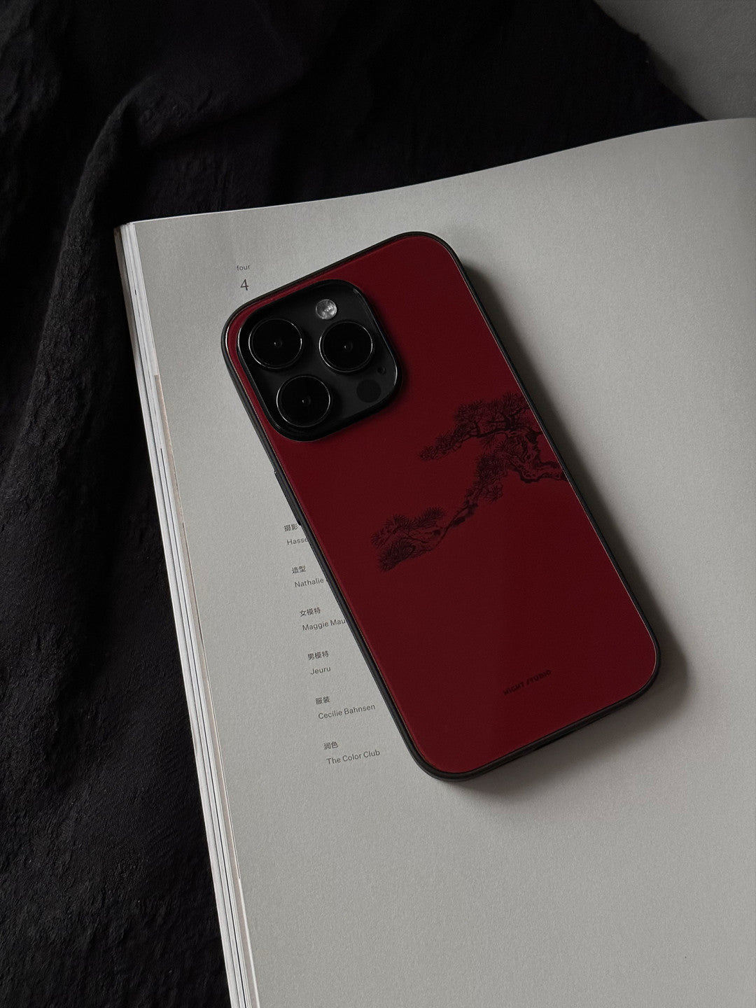 「Chinoiserie」Red Pine Printed Phone Case | iPhone Case | Three Fleas