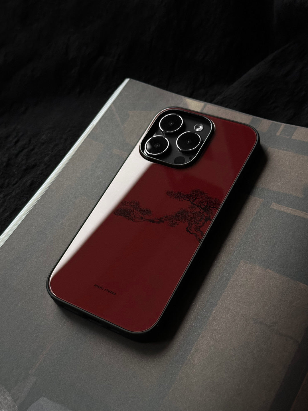 「Chinoiserie」Red Pine Printed Phone Case | iPhone Case | Three Fleas