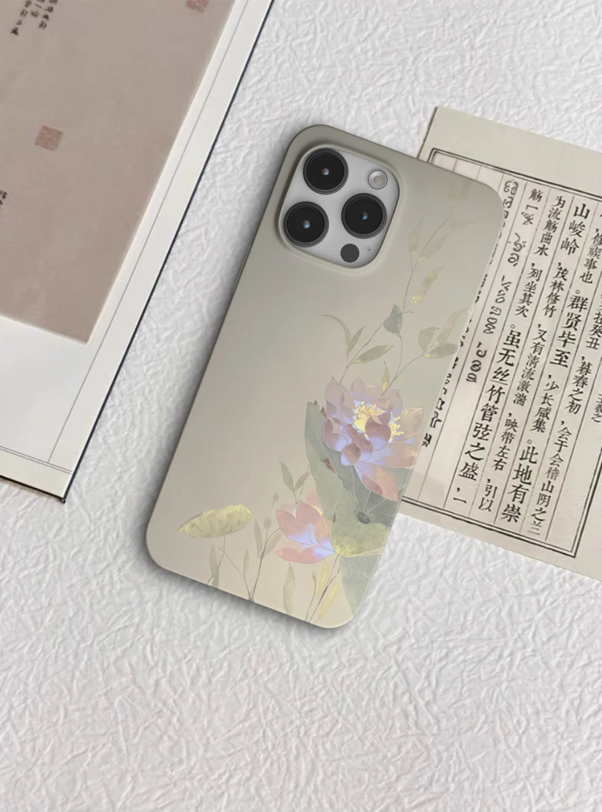 「Chinoiserie」Summer Lotus Printed Phone Case | iPhone Case | Three Fleas
