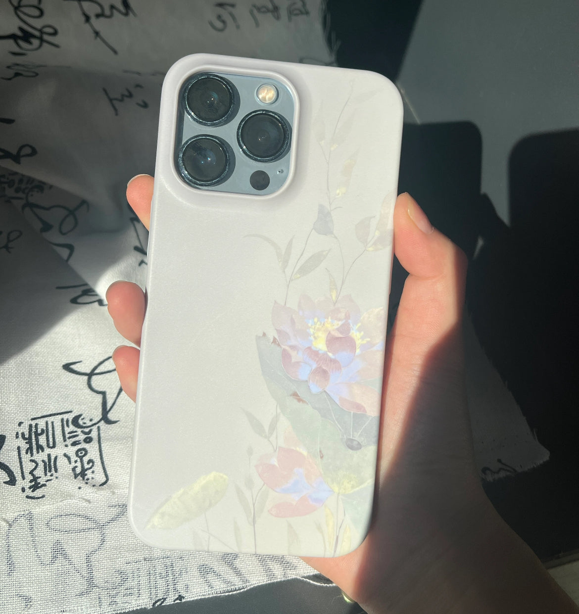 「Chinoiserie」Summer Lotus Printed Phone Case | iPhone Case | Three Fleas