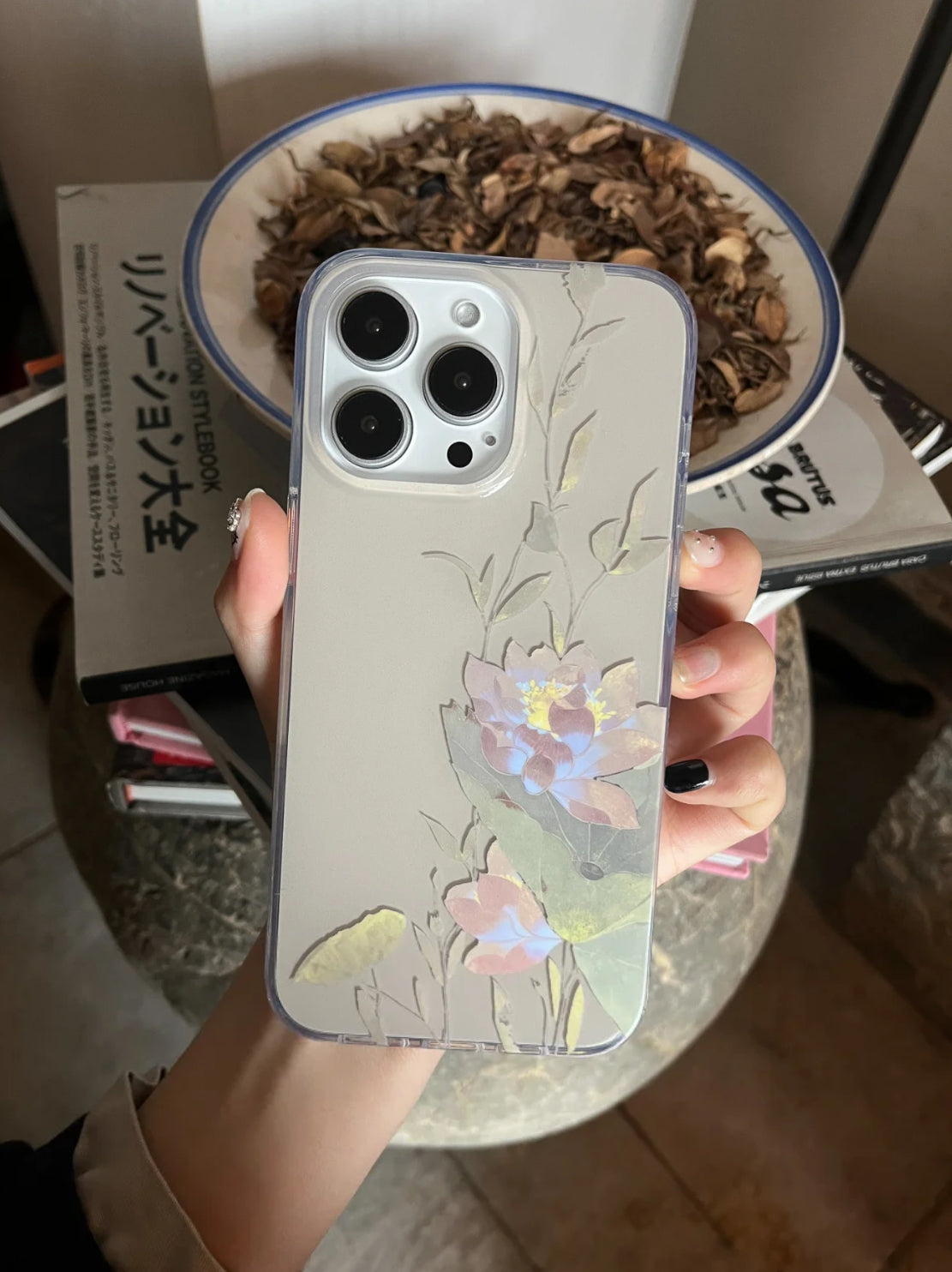 「Chinoiserie」Summer Lotus Printed Phone Case | iPhone Case | Three Fleas