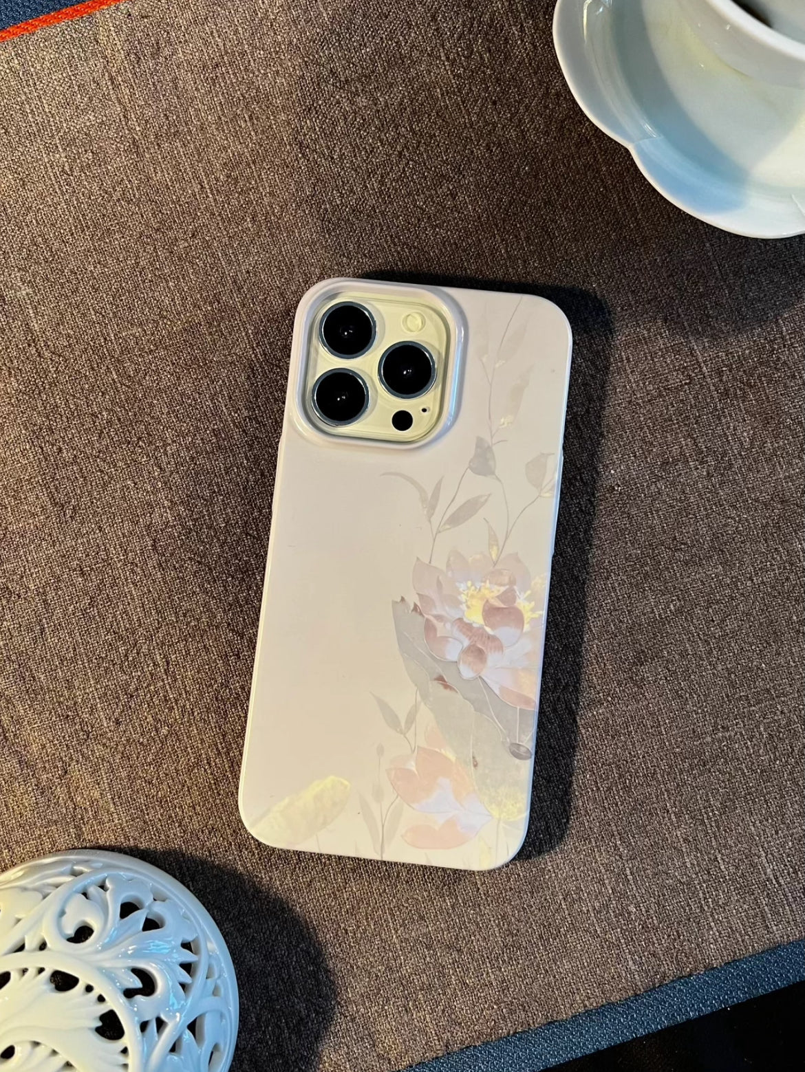 「Chinoiserie」Summer Lotus Printed Phone Case | iPhone Case | Three Fleas