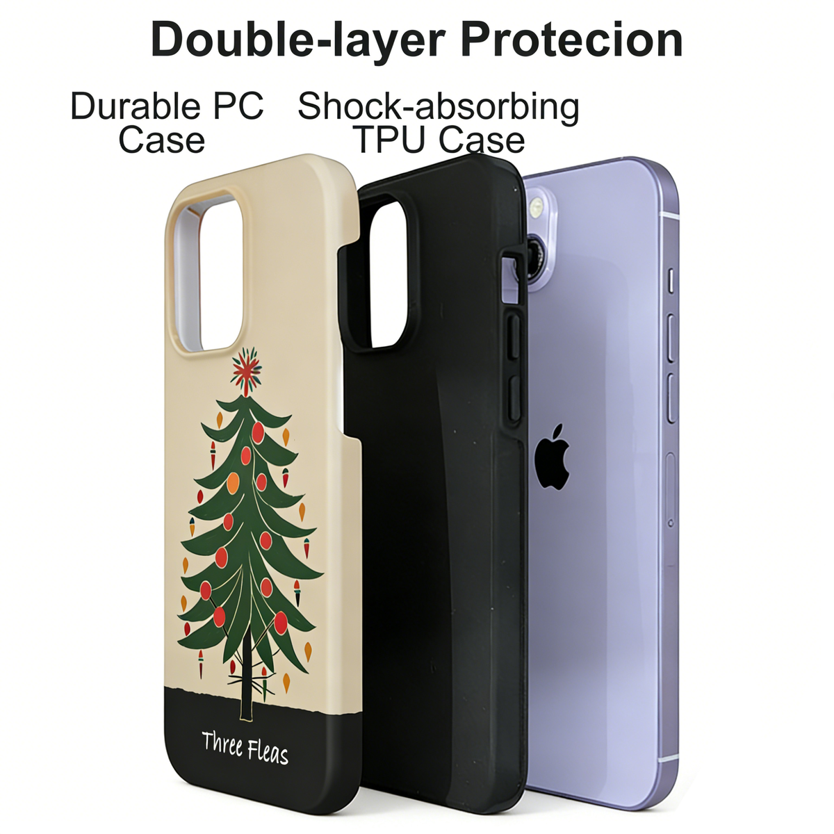 Artistic Christmas Tree Phone Case Double-layer Film Print