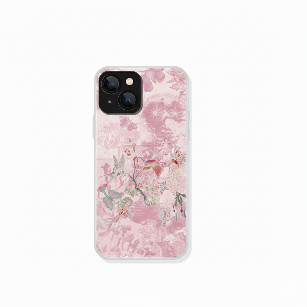 Crane Ripples Pink Dual Layer IMD Case | iPhone Case | Three Fleas