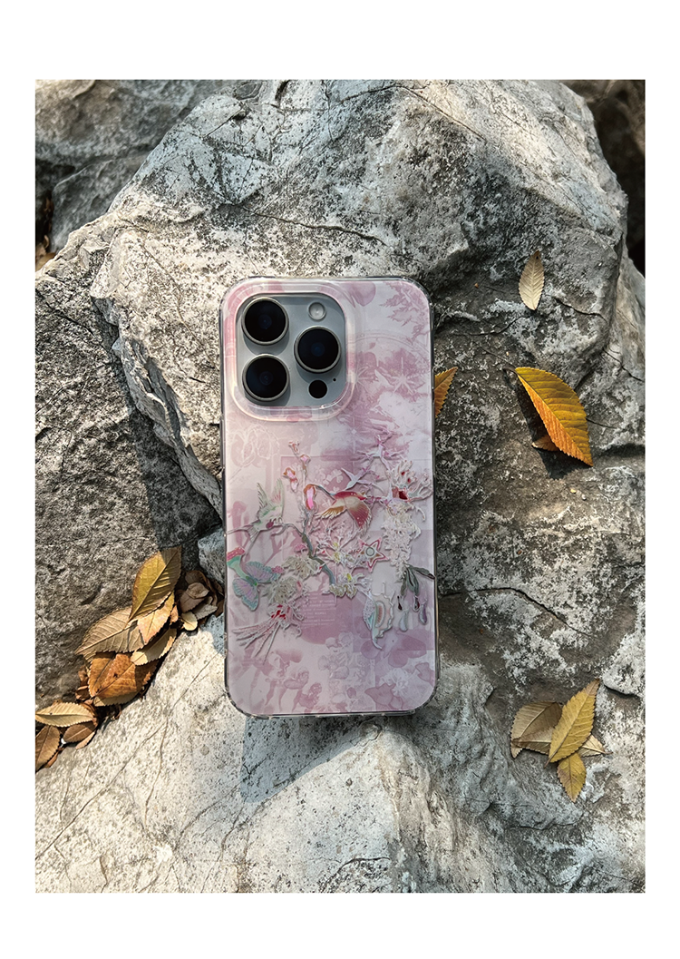 Crane Ripples Pink Dual Layer IMD Case | iPhone Case | Three Fleas