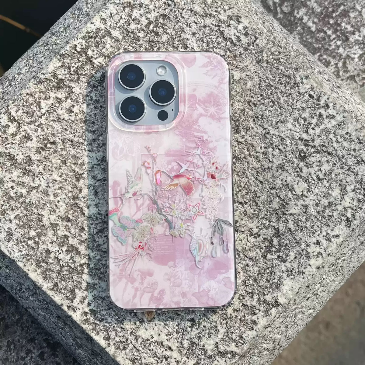 Crane Ripples Pink Dual Layer IMD Case | iPhone Case | Three Fleas