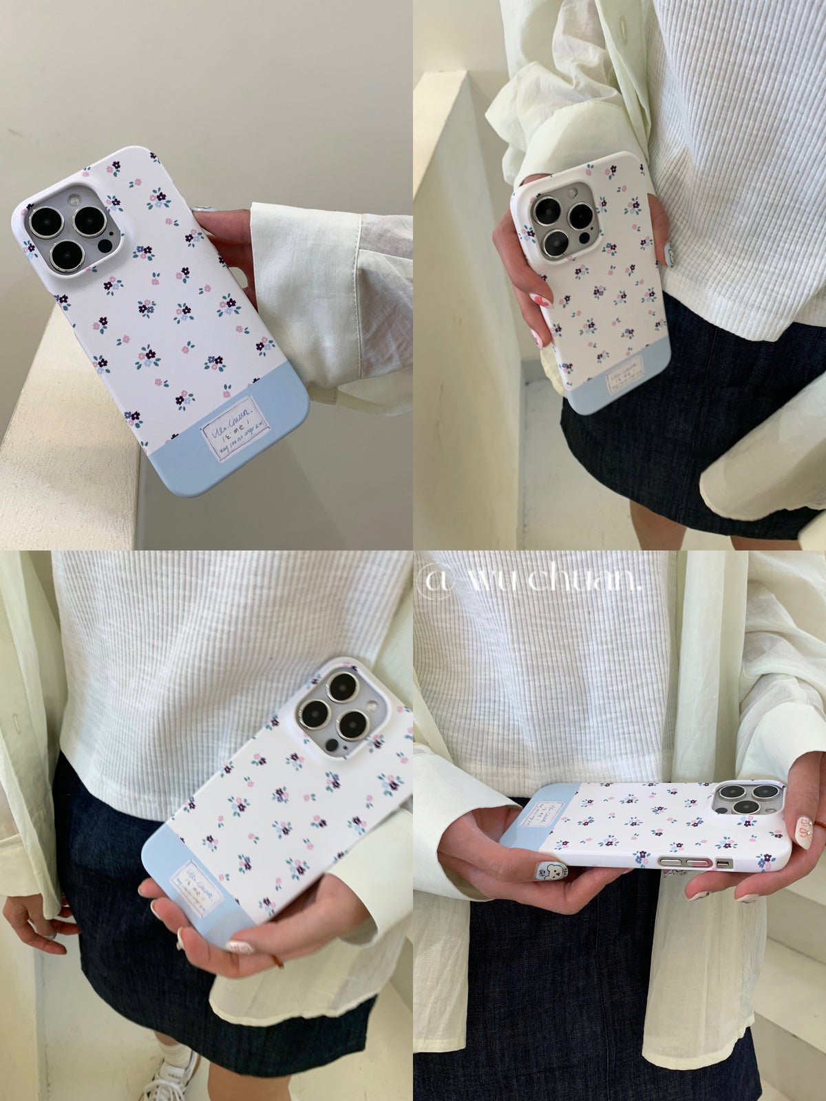 Flower Printed Double Layer Phone Case