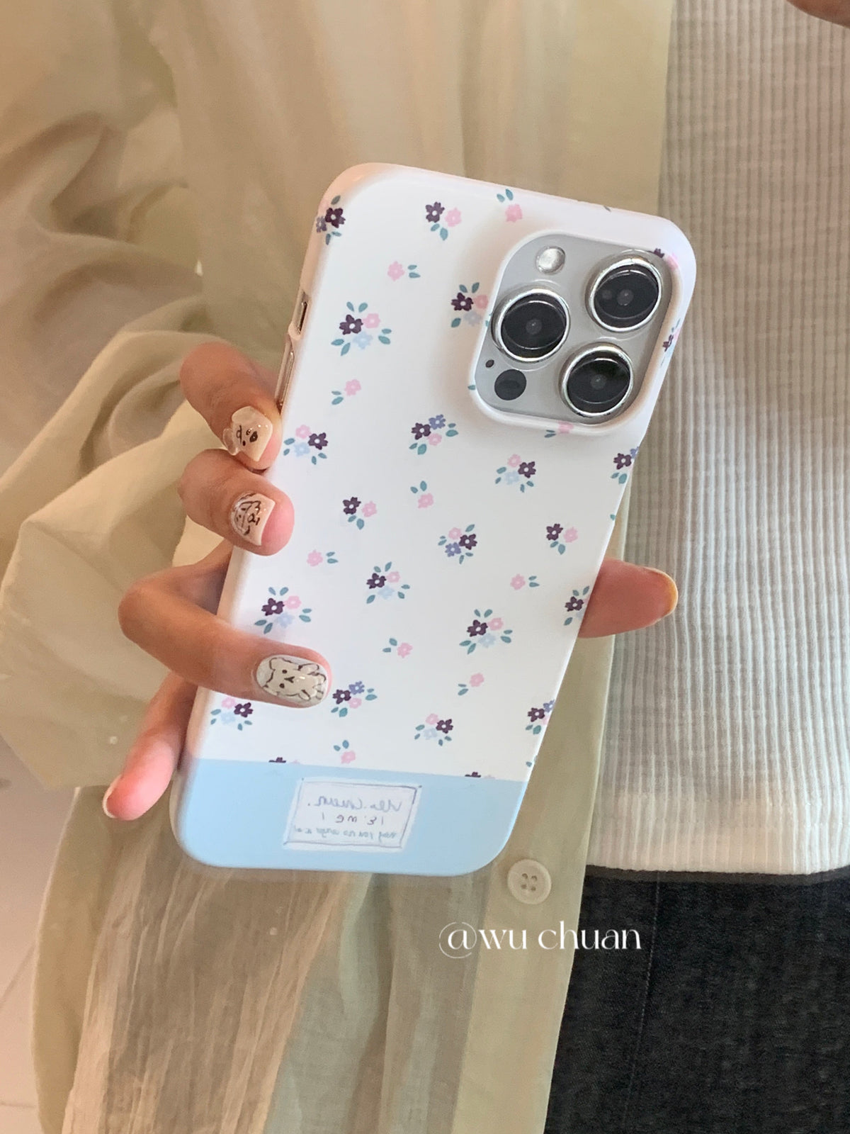 Flower Printed Double Layer Phone Case