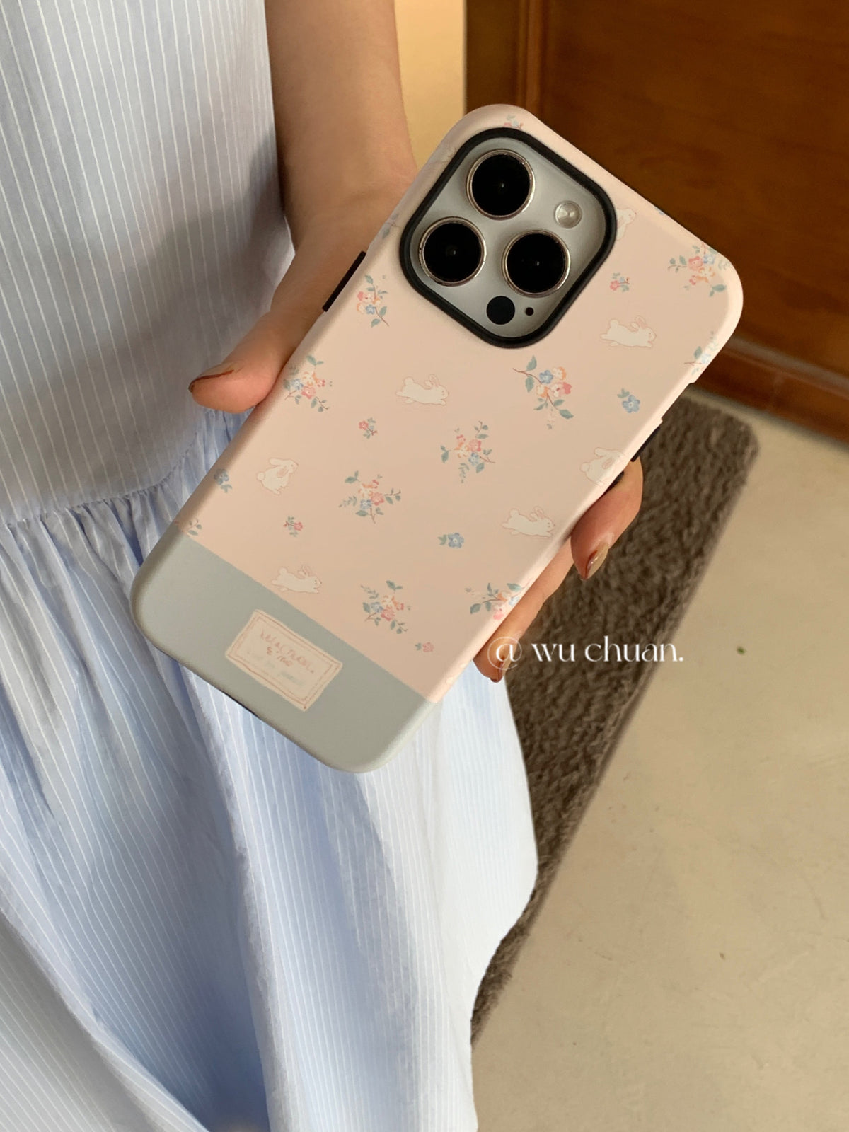 Flower Printed Double Layer Phone Case