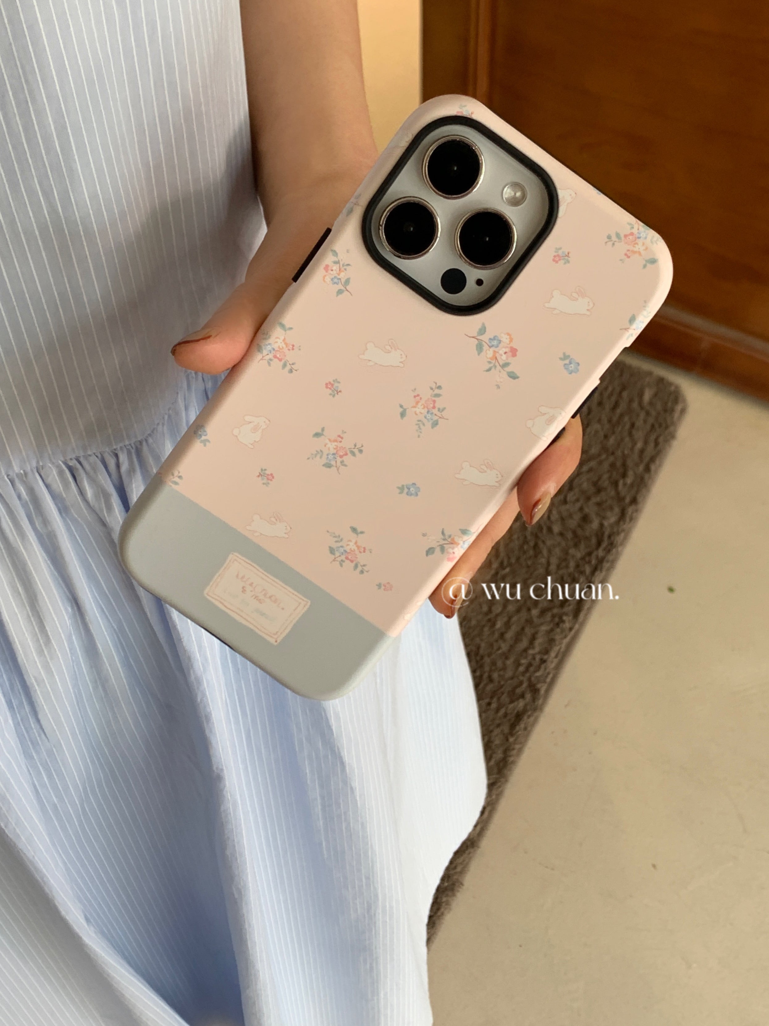 Flower Printed Double Layer Phone Case
