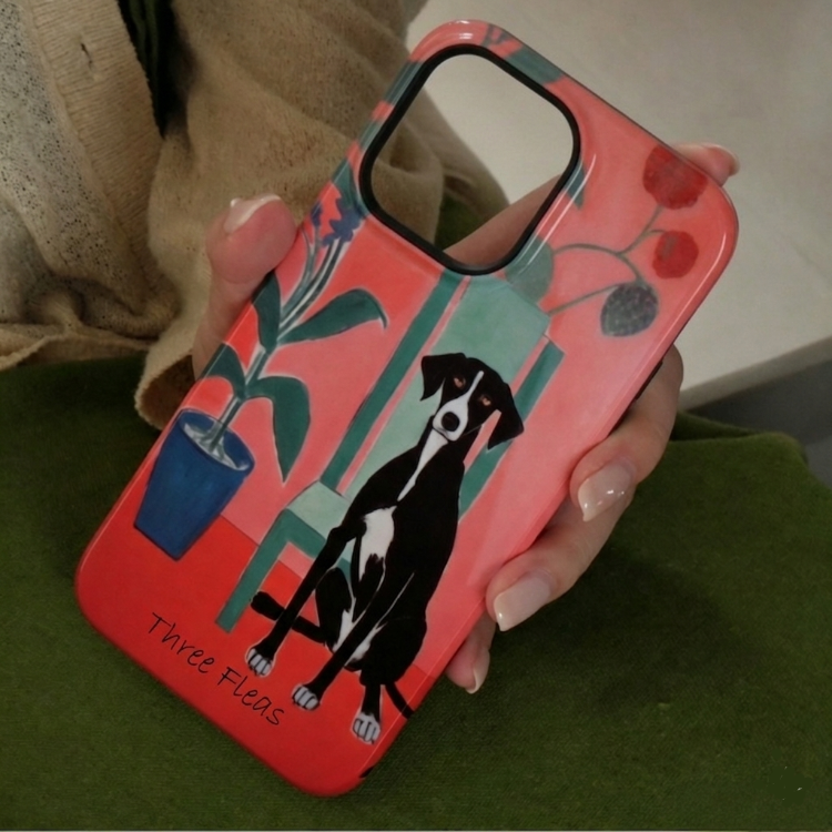 Artistic Dog With Chair Phone Case Double-layer Film Print