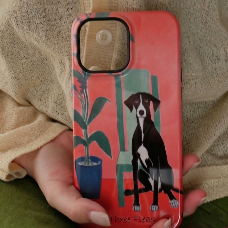 Artistic Dog With Chair Phone Case Double-layer Film Print