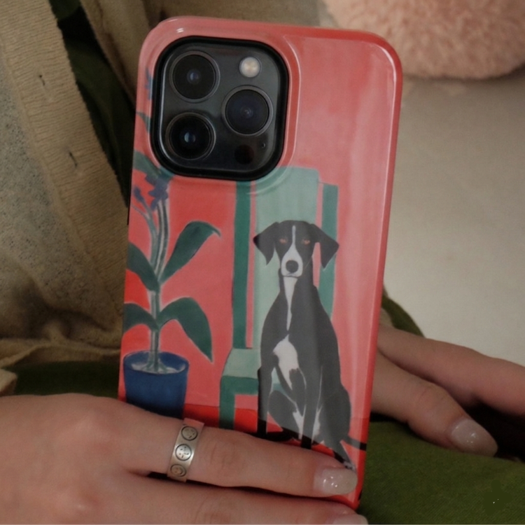 Artistic Dog With Chair Phone Case Double-layer Film Print