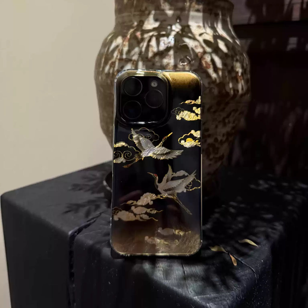 Golden Crane IMD Dual-Layer Case | iPhone Case | Three Fleas
