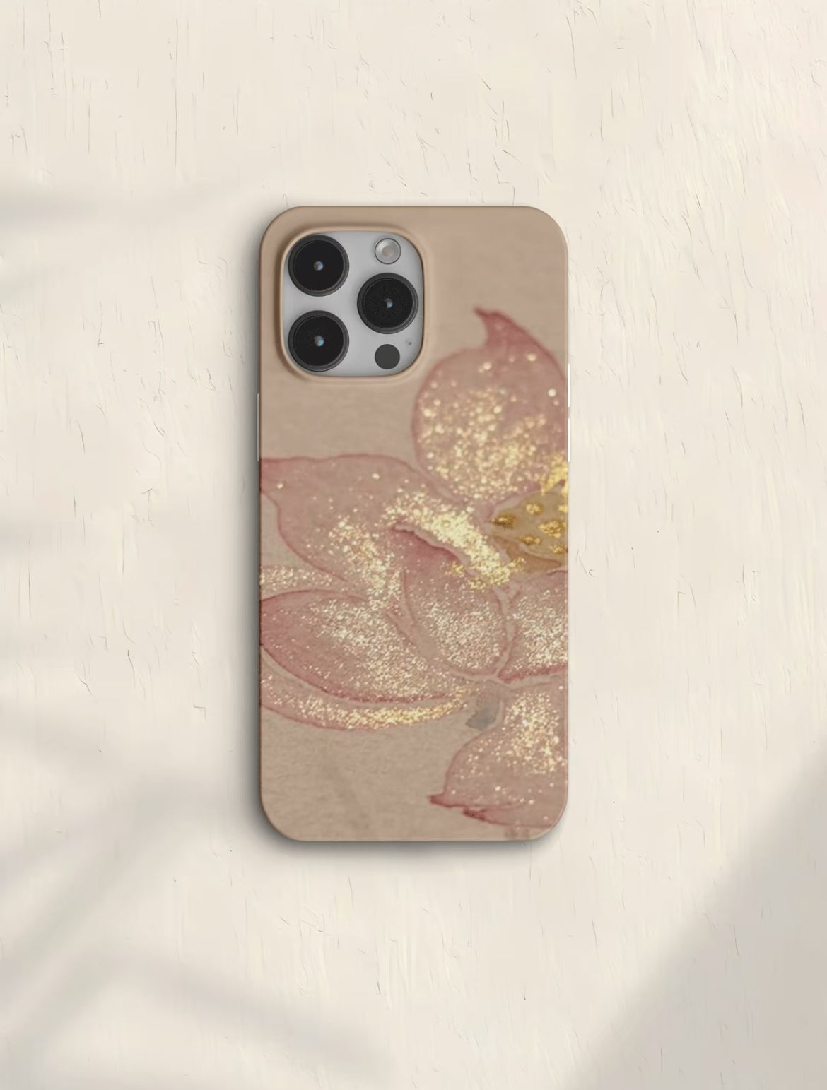 「Chinoiserie」Golden Lotus Bloom Printed Phone Case | iPhone Case | Three Fleas