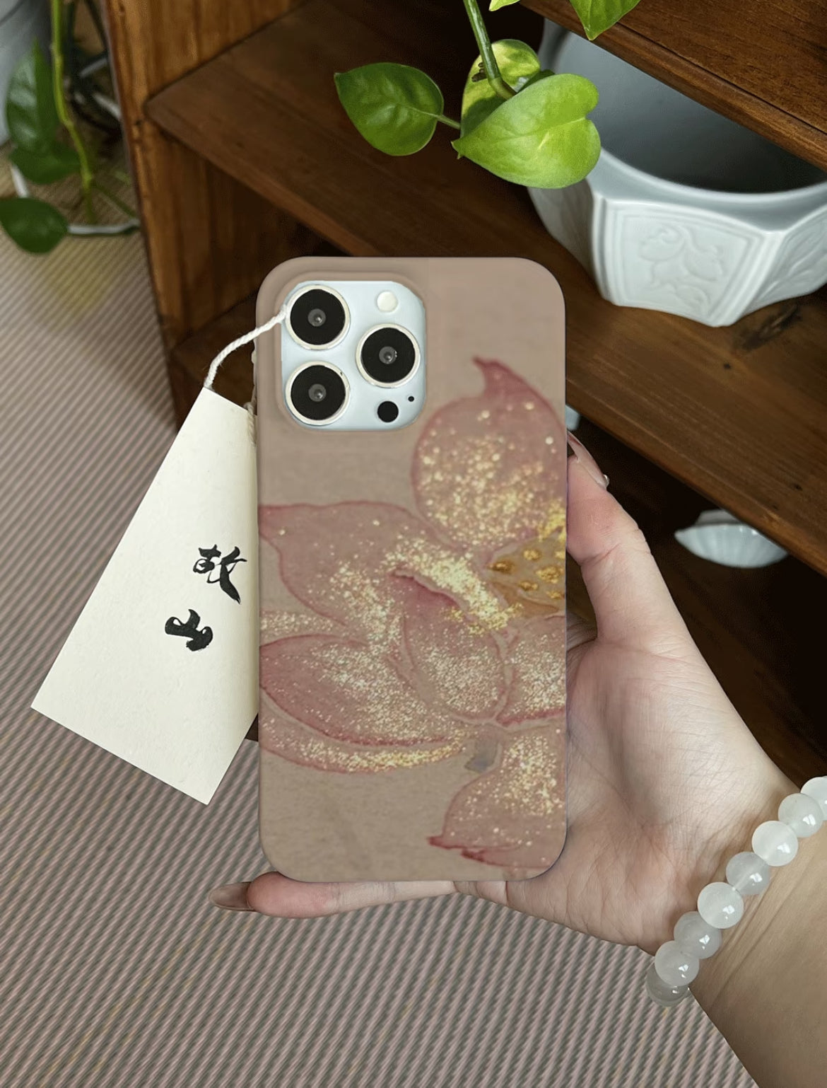「Chinoiserie」Golden Lotus Bloom Printed Phone Case | iPhone Case | Three Fleas