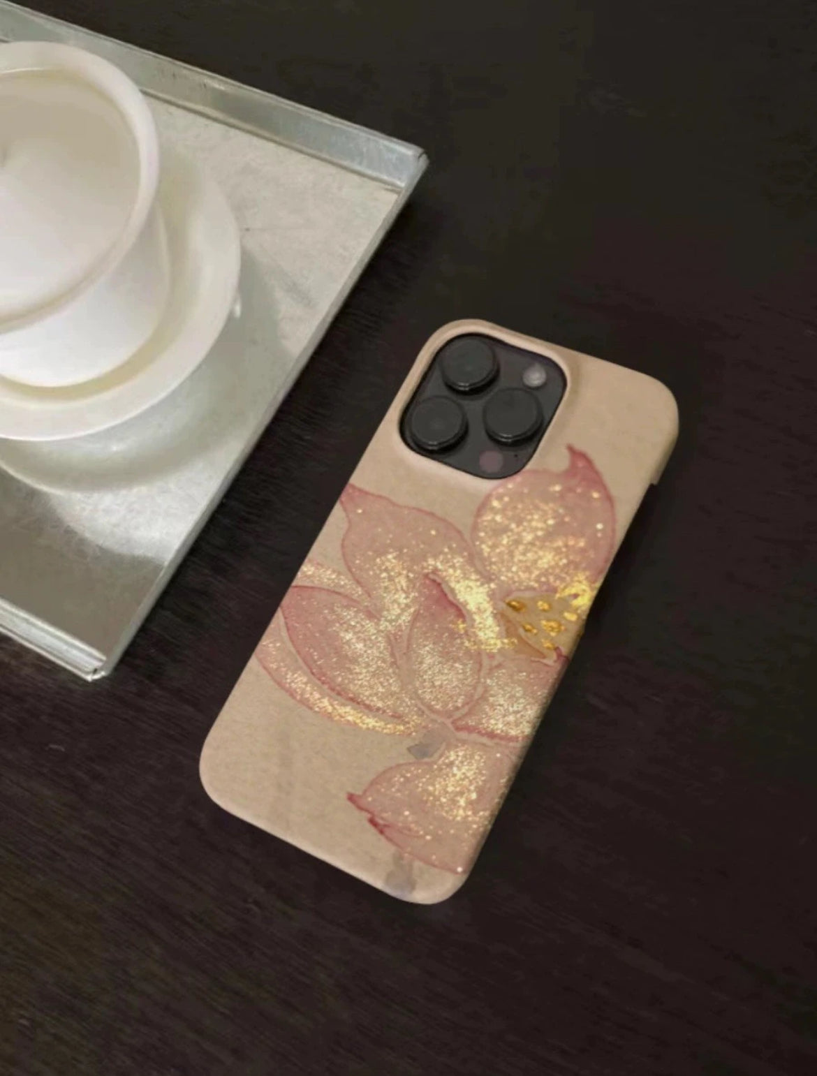 「Chinoiserie」Golden Lotus Bloom Printed Phone Case | iPhone Case | Three Fleas
