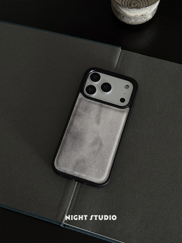 Ink White Leather Phone Case-NS044PU