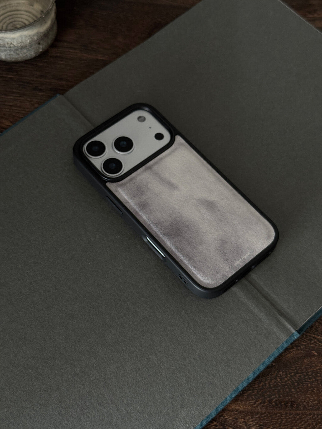 Ink White Leather Phone Case-NS044PU