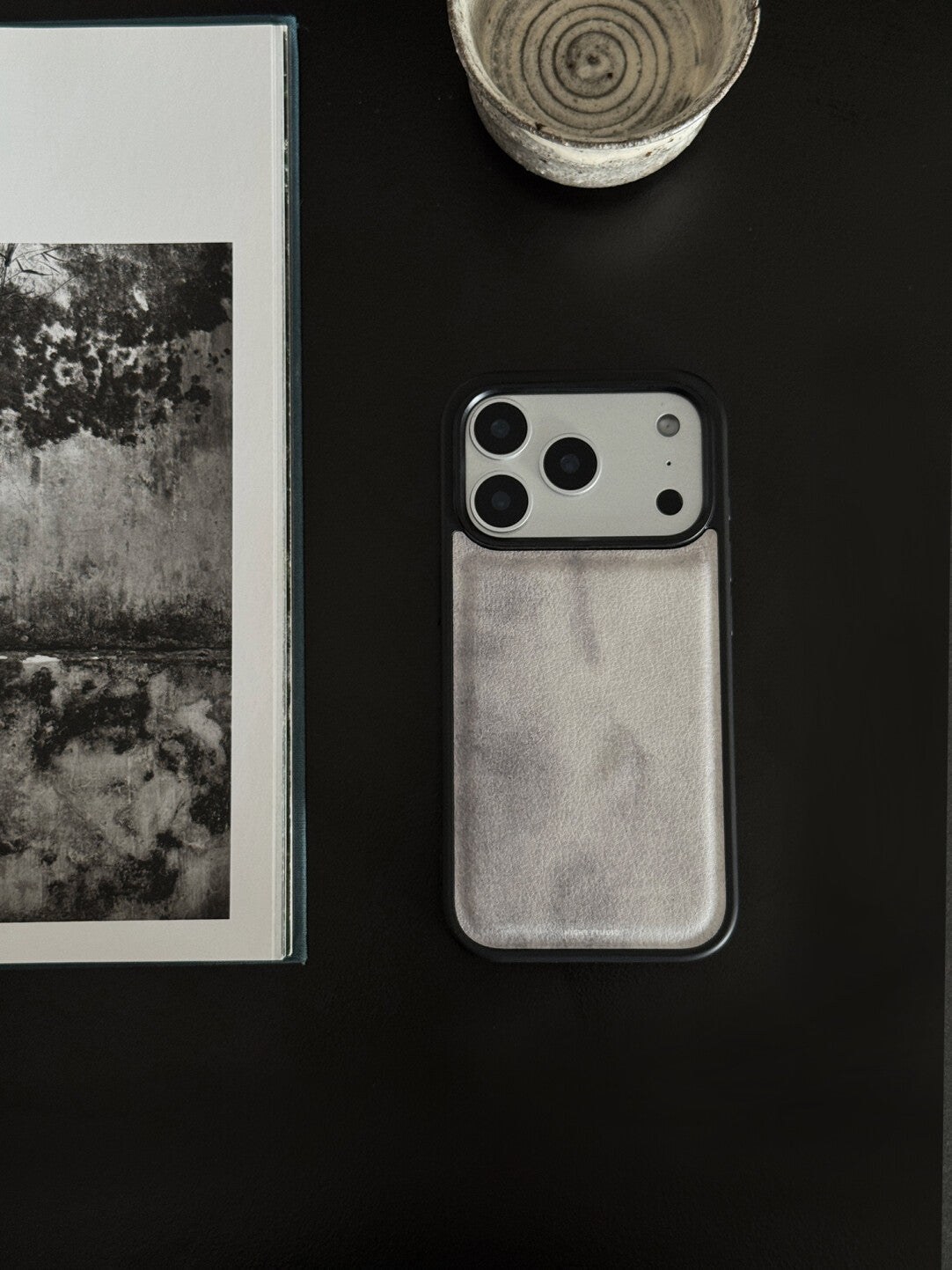 Ink White Leather Phone Case-NS044PU