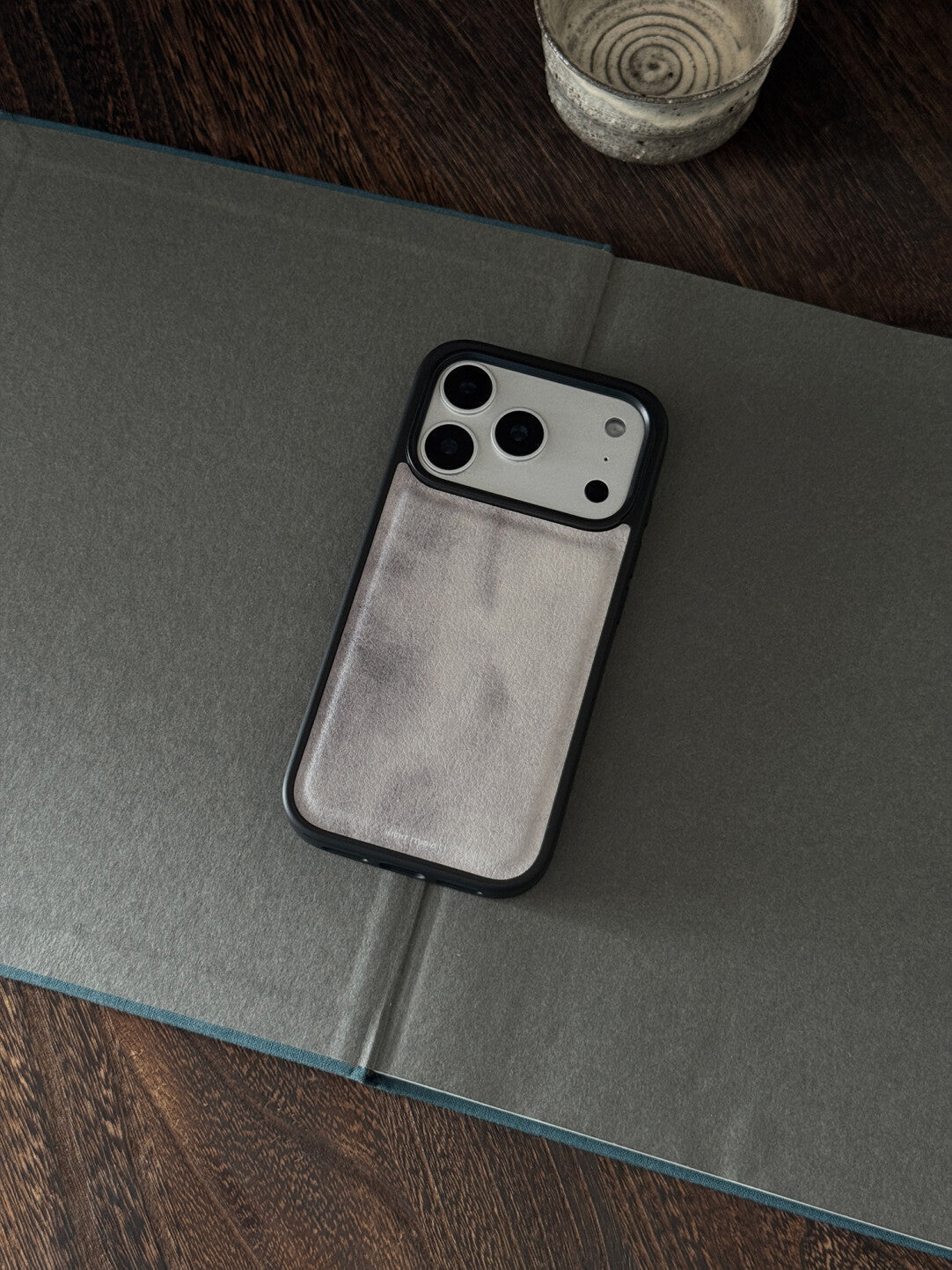 Ink White Leather Phone Case-NS044PU