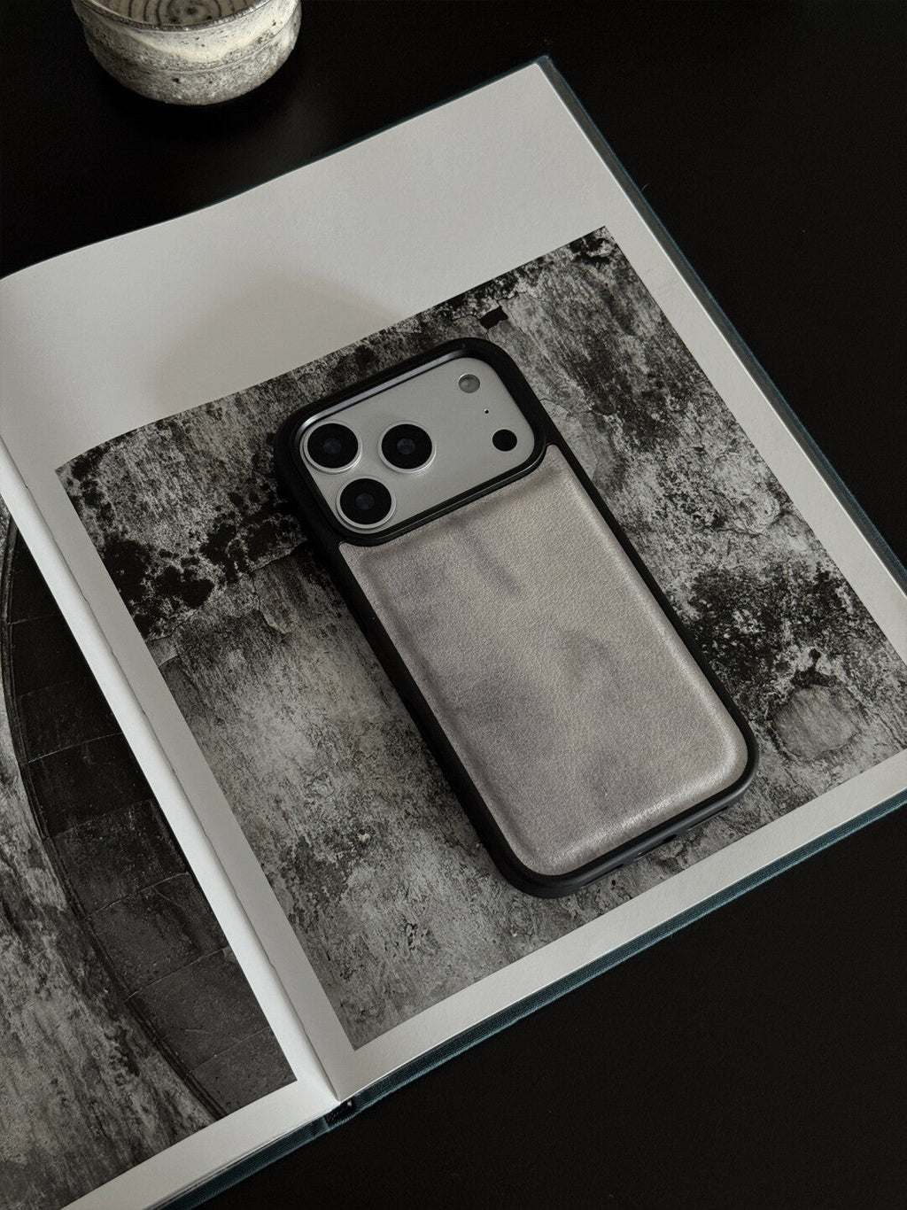 Ink White Leather Phone Case-NS044PU