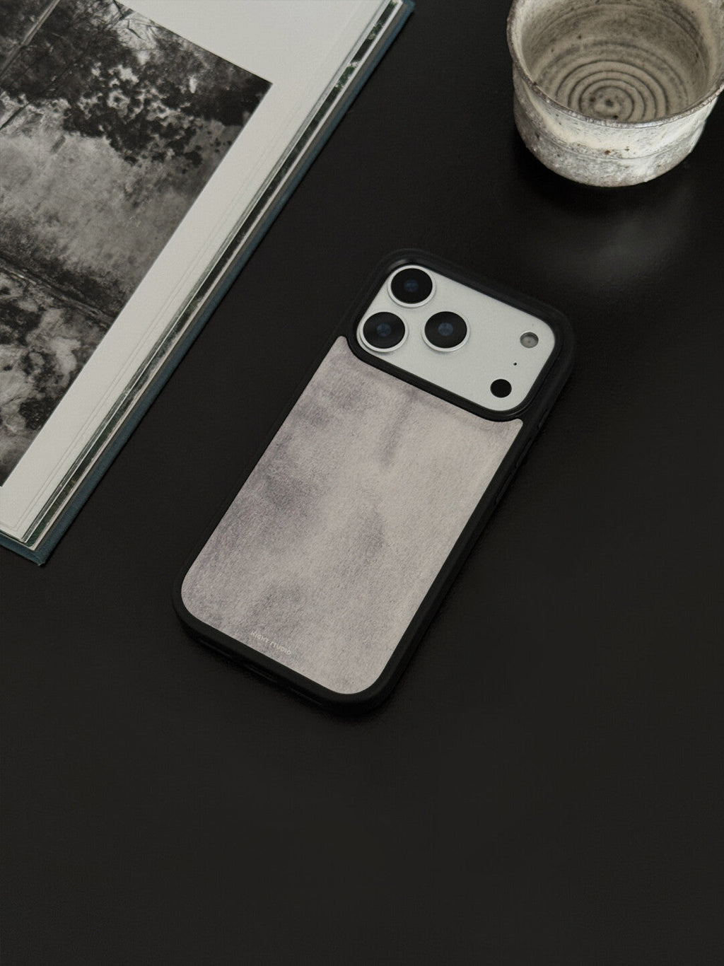 Ink White Leather Phone Case-NS044PU