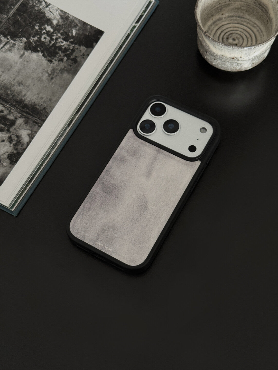 Ink White Leather Phone Case-NS044PU