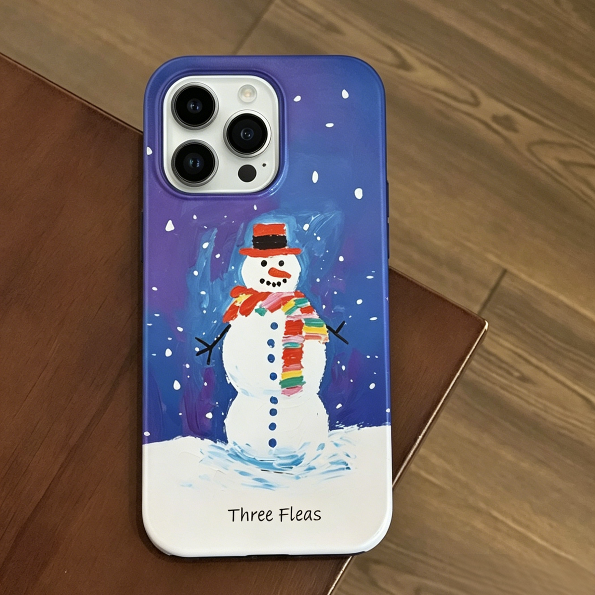 Artistic Purple Snowman Phone Case Double-layer Film Print