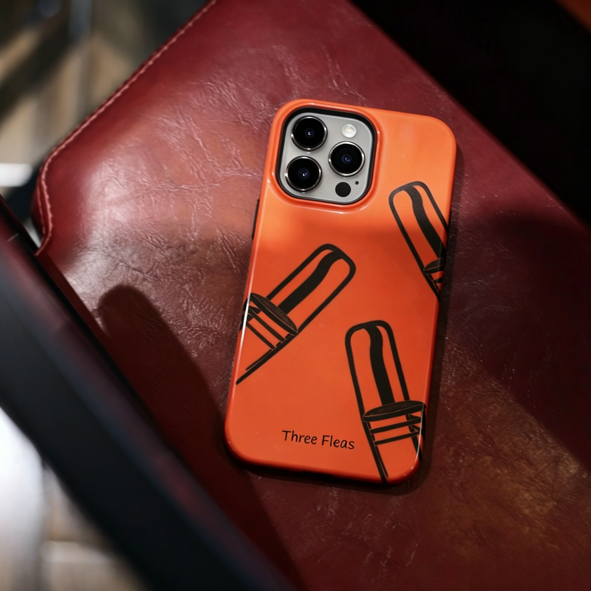 Artistic Three Chairs Abstract Phone Case Double-layer Film Print
